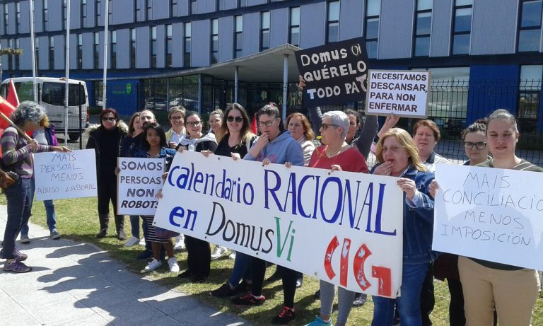 As traballadoras de Domusvi retomarán este venres as protestas polo calendario laboral