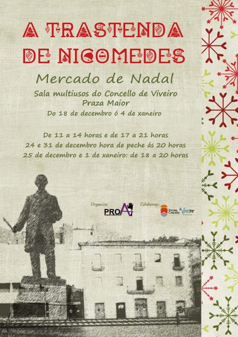 Viveiro anuncia a apertura do mercado de Nadal “A Trastenda de Nicomedes” para este sábado