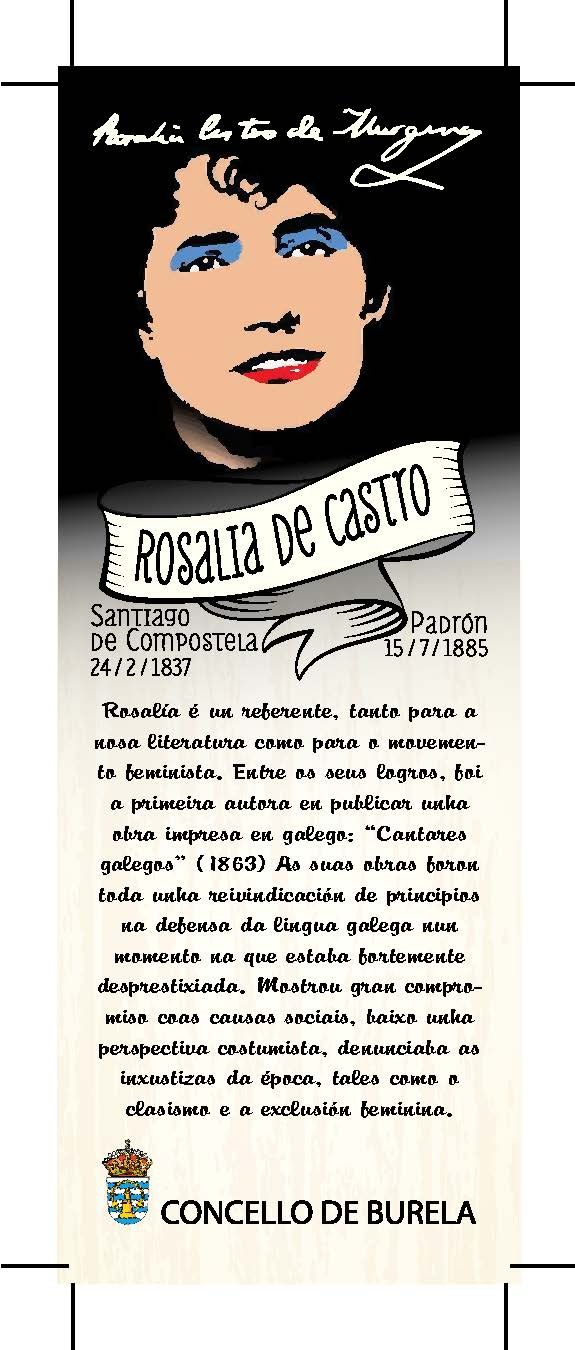 Burela renderá homenaxe a Rosalía de Castro este xoves repartindo marca páxinas coa súa figura